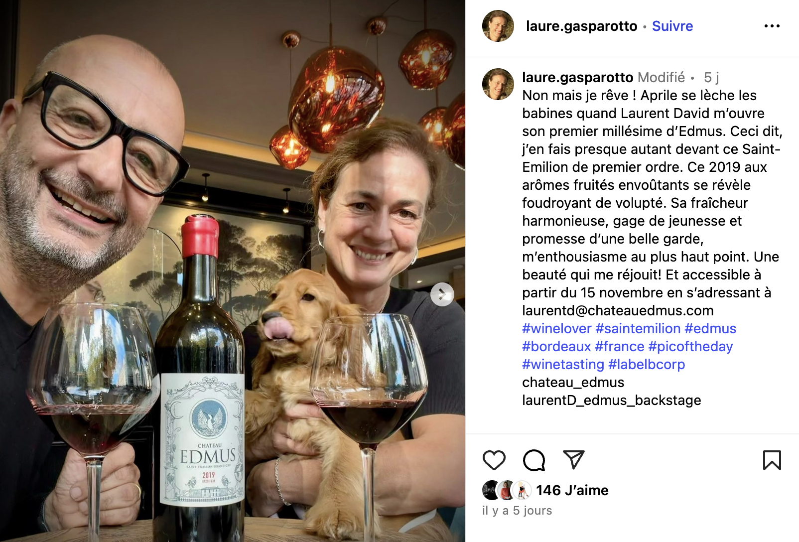 Commentaire de dégustation de laure gasparotto EDMUS 2019 Commentaire de dégustation de laure gasparotto EDMUS 2019